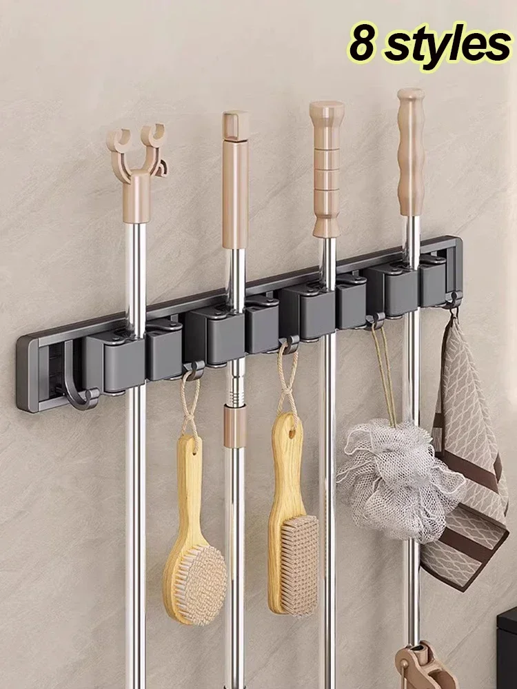 Workshop Tools On Wall - Mop and Broom Organizer Mop Holder