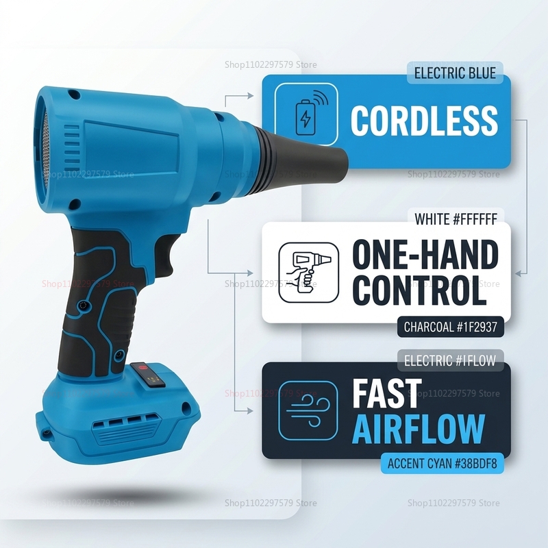 Power Tools In Workshop - 18V Brushless Cordless Air Duster Electric