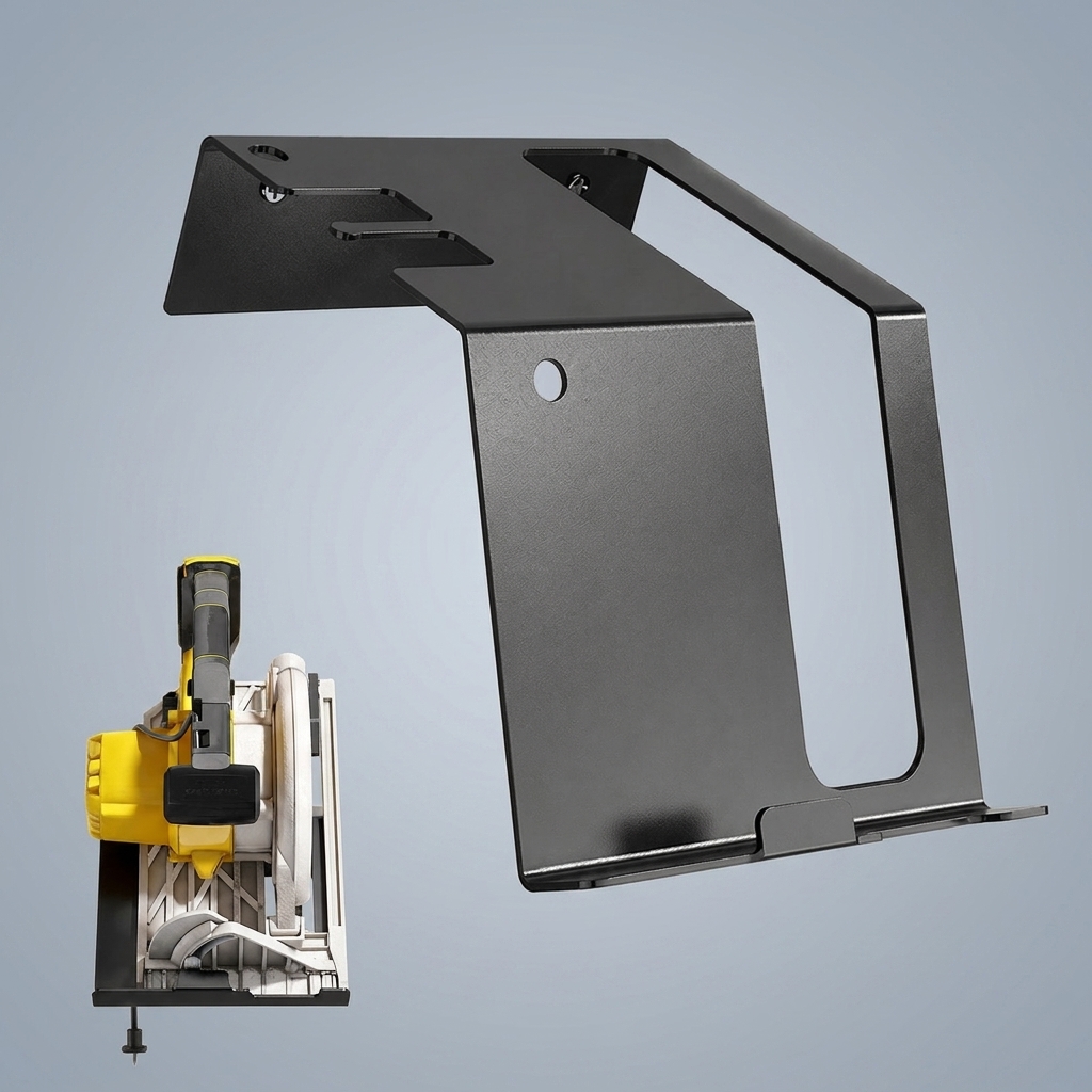 Workshop Tools On Wall - Heavy-Duty Circular Saw Holder Adjustable Tool