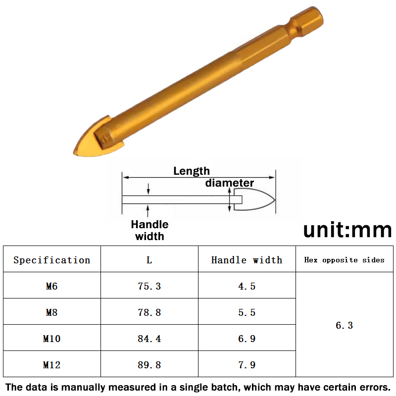 Triangle Drill Bit 6-12mm Tita - Workshop Tools Center 评论和价格