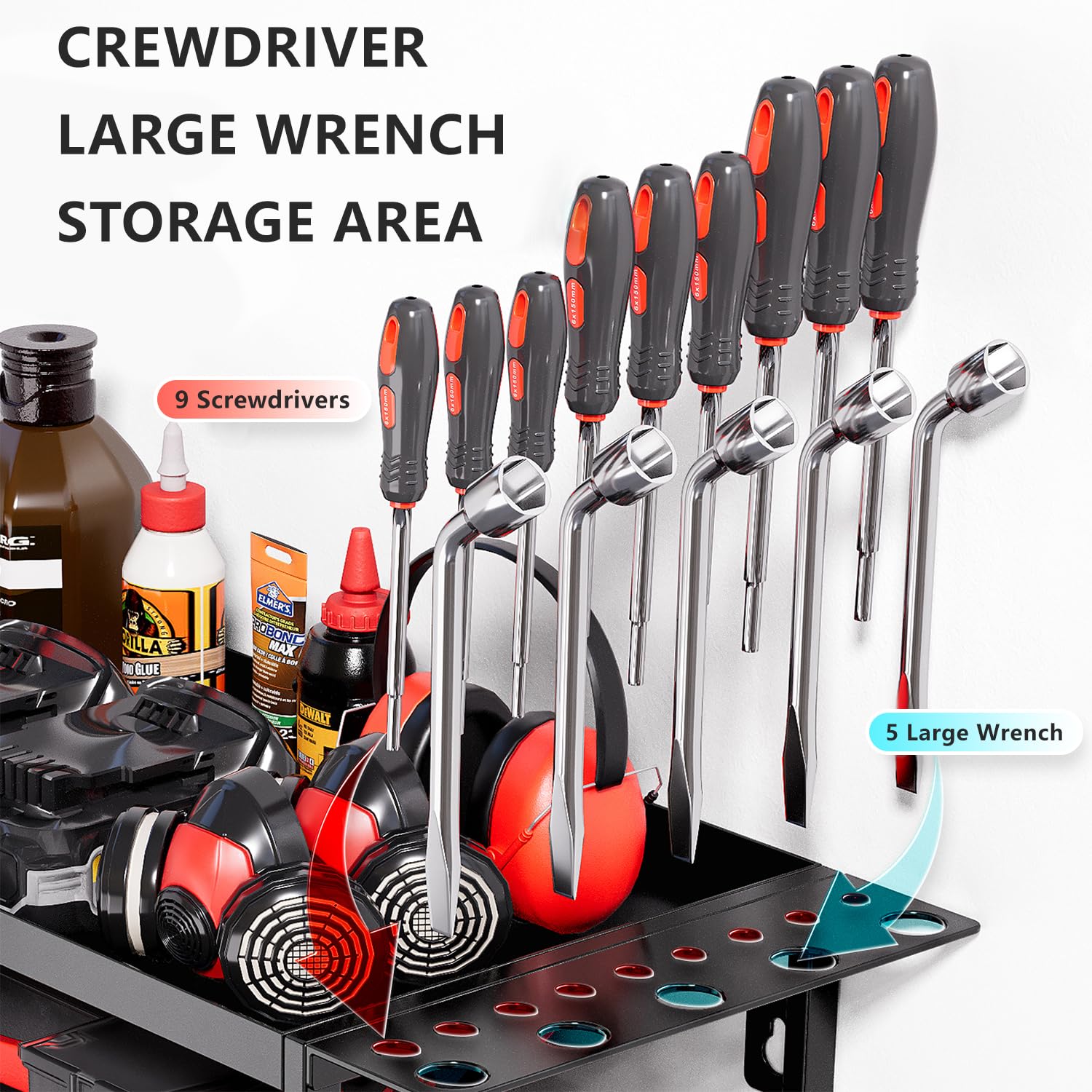Power Tool Rack Wall Mount Too - Tools In Electrical Workshop 评论和价格