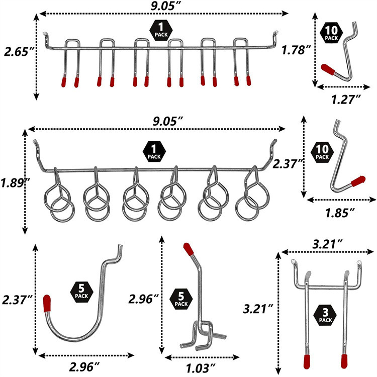 114 Pcs Pegboard Hooks Set Met - Workshop Tools On Wall 评论和价格