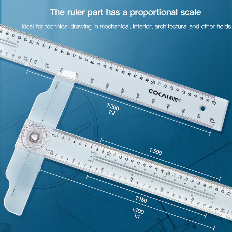 Dual-Sided T Square Ruler Clea - Workshop Measuring Tools 评论和价格