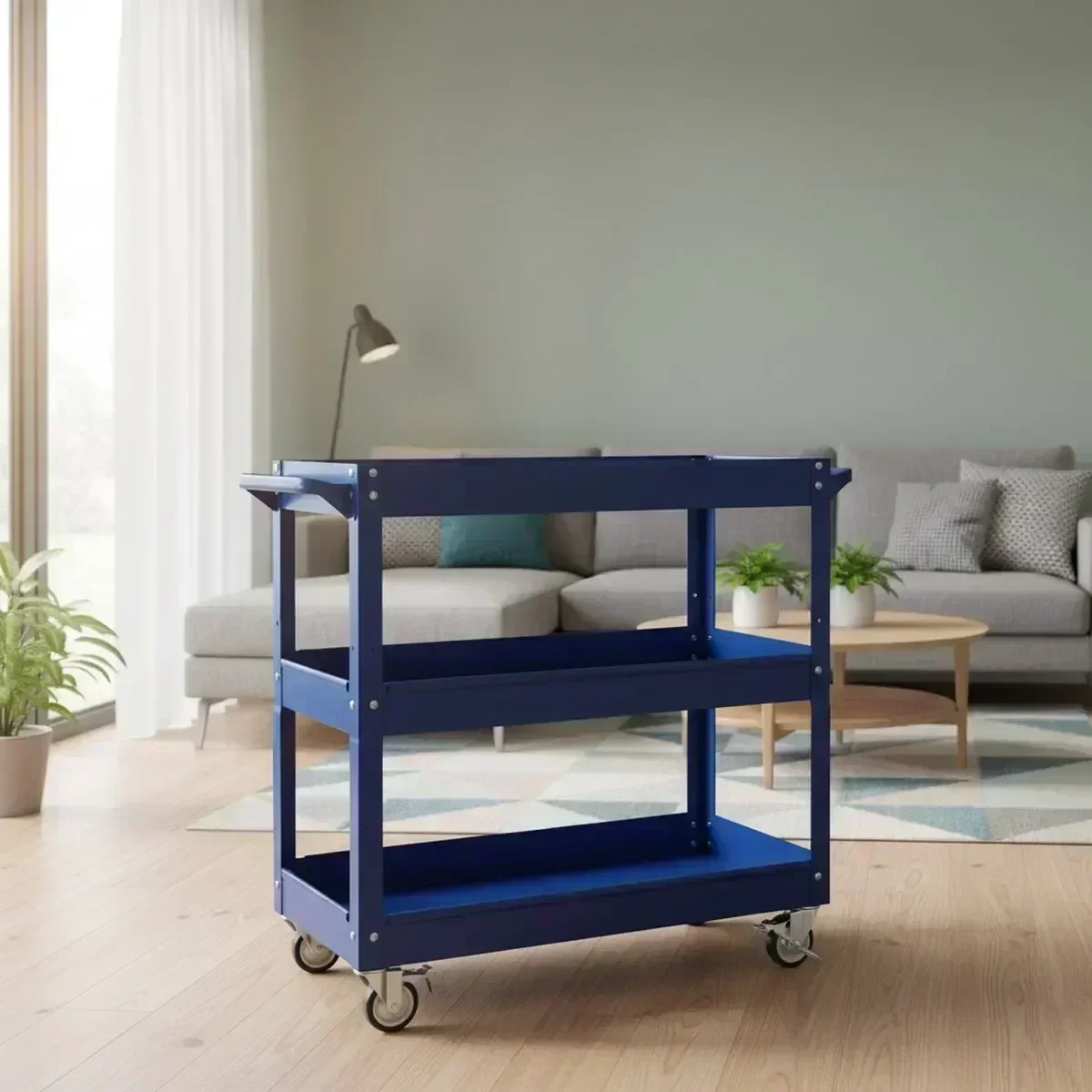 3 Shelf Rolling Tool Cart Lock - Tools For Garage Workshop 评论和价格