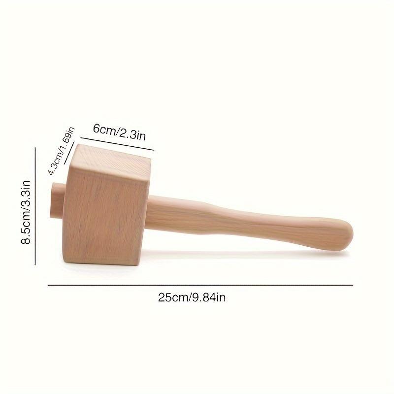 1PC DIY Leather Beech Solid Wo - Mallet Wood Carving 评论和价格