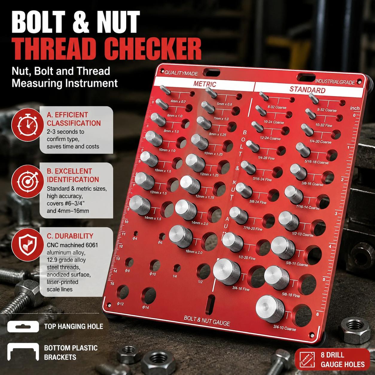 Nut and Bolt Thread Gauge Set  - Workshop Measuring Tools 评论和价格