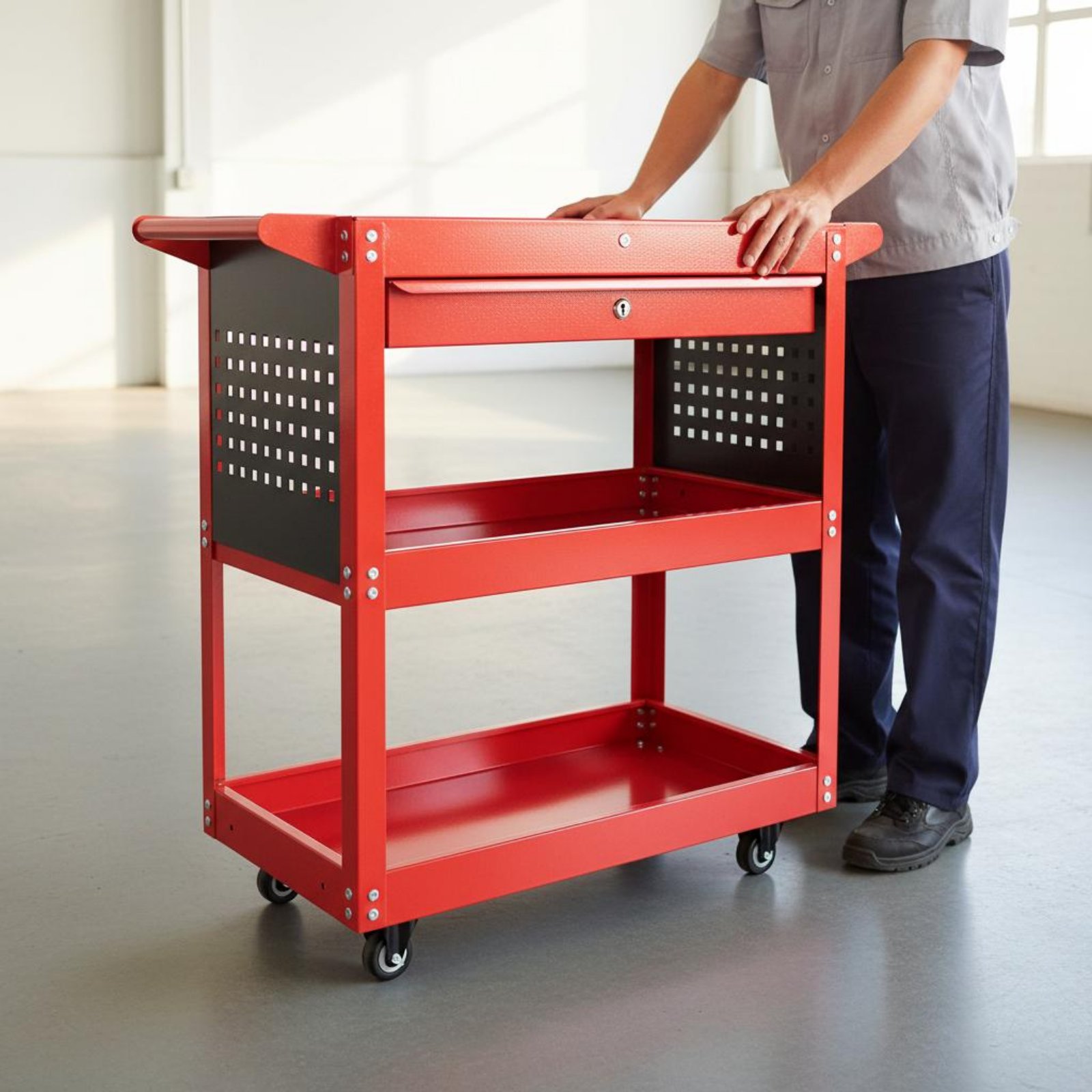 3-Tier Tool Cart Thickened Ste - Tools For Garage Workshop 评论和价格